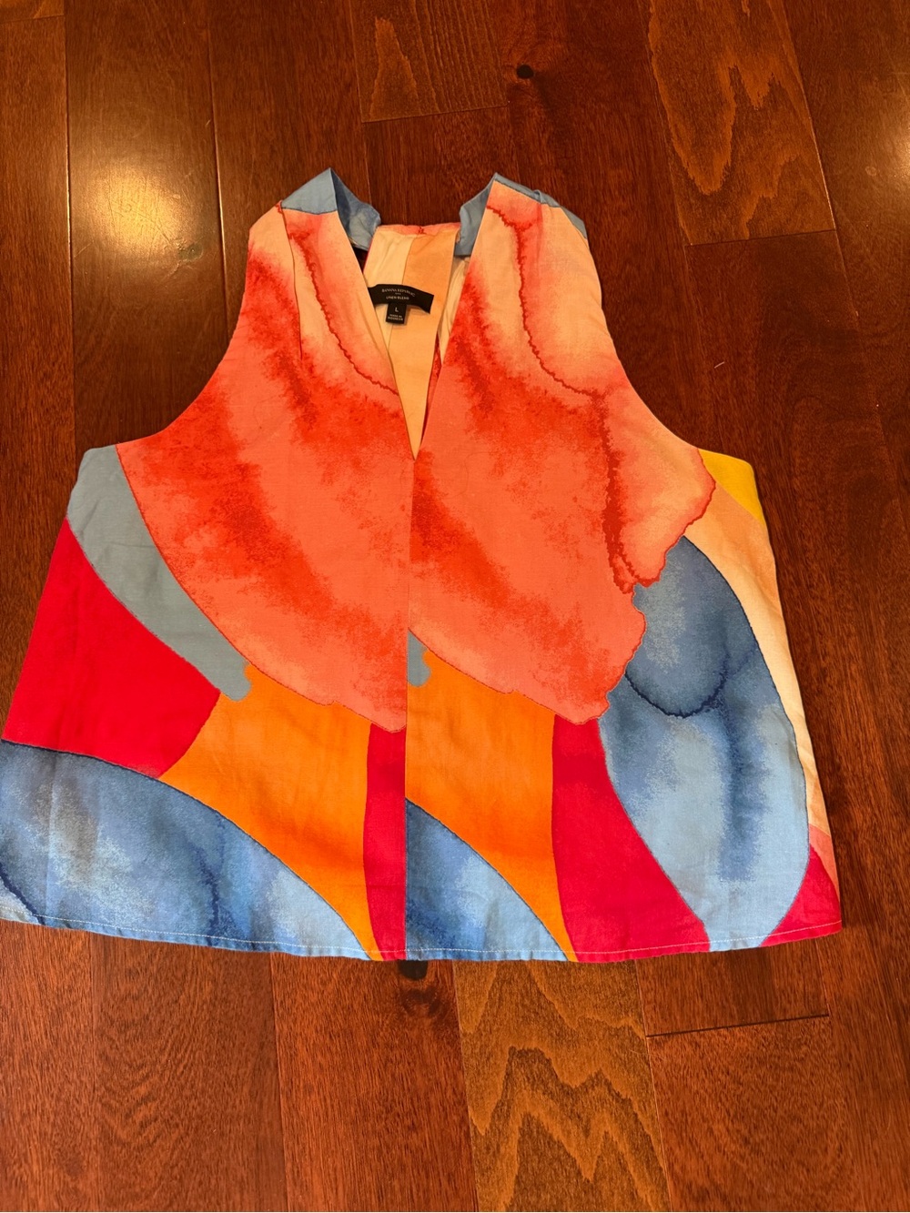 Brand new never worn Banana Republic Coral and Blue Sleeveless Linen-Blend Top